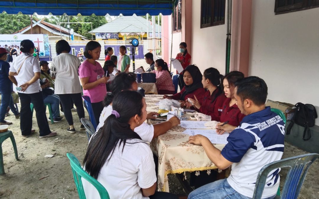 Pelayanan Pemerikasan Gratis (PKG) Jemaat GKE Asi Tewang Pajangan di Tewang Pajangan dalam Rangka Peringatan Paskah
